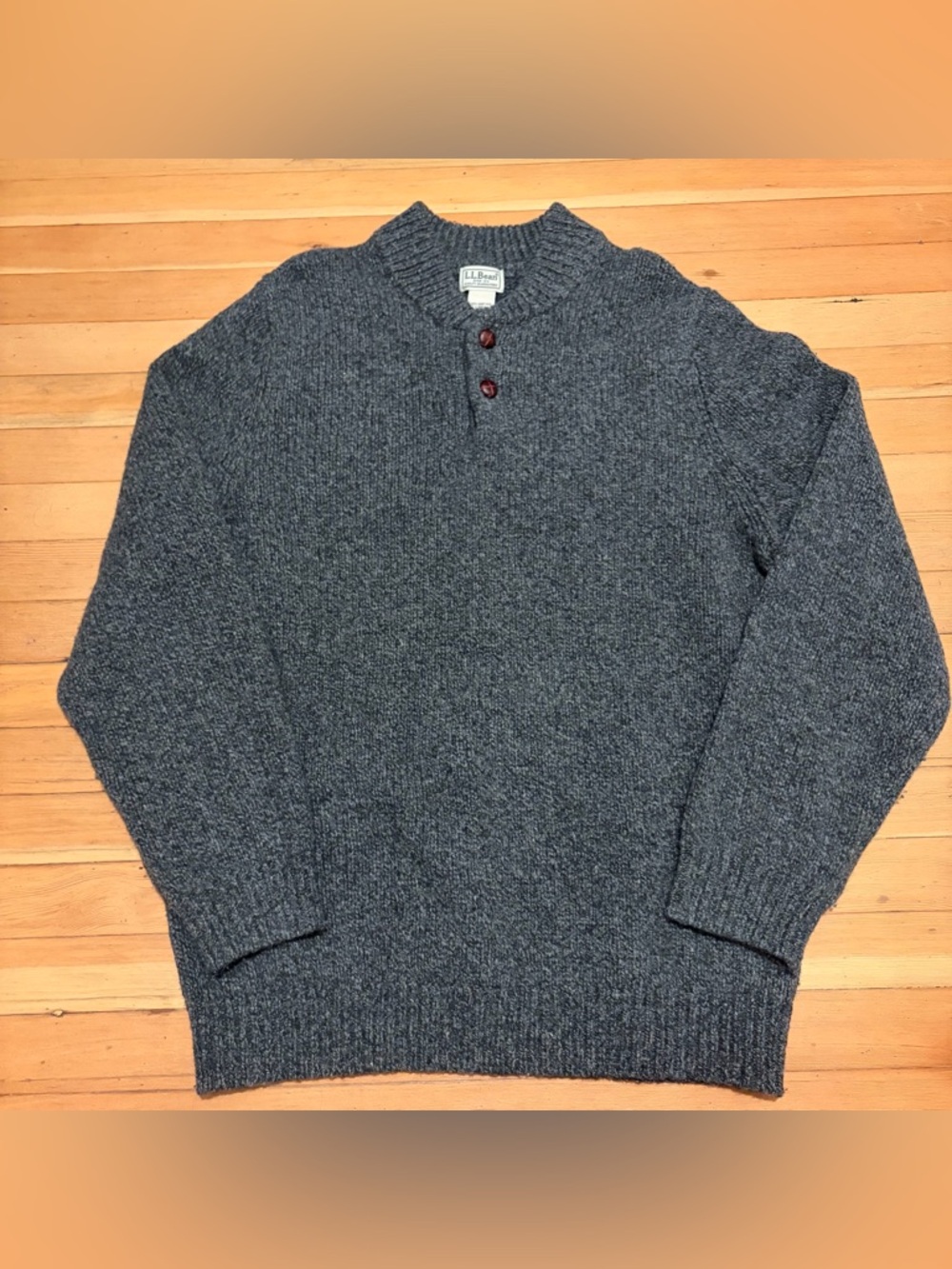 LL Bean Classic Ragg Lambs Wool Henley Sweater